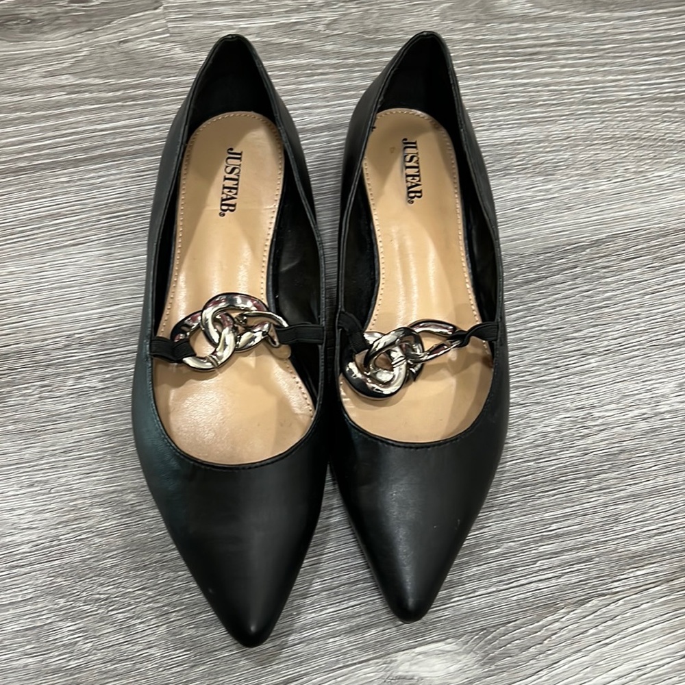 Just fab Womens Flat Black Size 8.5 Shoes
